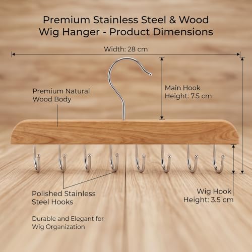 Hair Extension Holder for Hair Storing, Washing, Drying, Coloring, Styling, Foldable Hair Extension Hanger, Braiding Hair Rack, Rotating Multi-Purpose Hooks Hanger (1Pack Natural Color) - Image 4