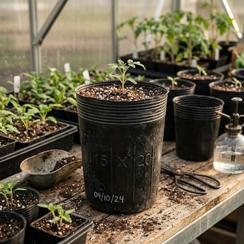 100 Pack Tall Tree Pot 5.9'' x 7.8'', Black Plastic Deep Nursery Pots, Soft Deep Seedling Pots for Seed Starting, Plant Starter Cups with Drainage Holes for Flowers, Cuttings & Transplanting - Image 6