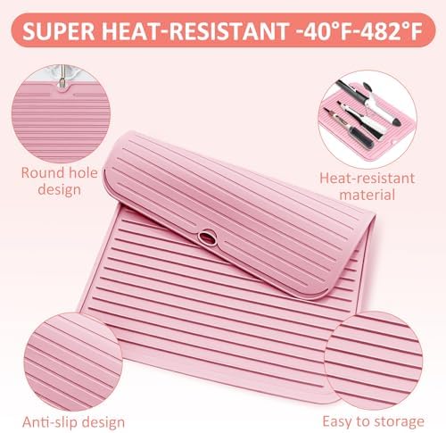 Large Heat Resistant Silicone Mat for Hair Styling Tools - Curling Irons, Flat Irons, and Hair Straighteners - Image 5