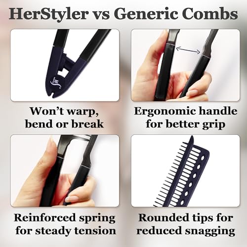 HerStyler Hair Straightening Comb for Flat Iron - Easy Styling & Parting - Image 6