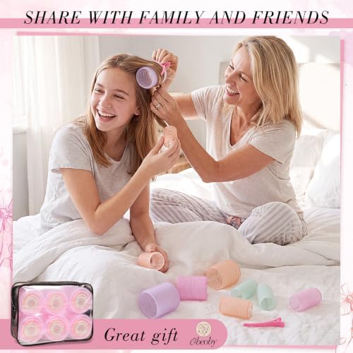 Obeoby 4 Sizes Hair Rollers Curlers Set with Clips for Women (Light Colors) - Image 6