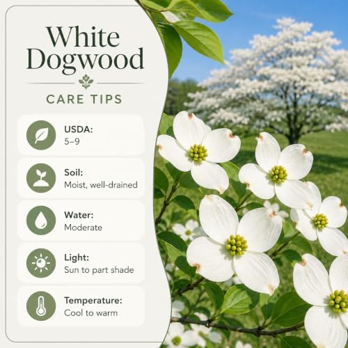 White Dogwood Plant Live for Planting, White Flowering Ornamental Tree, Dogwood Tree, 6-12 Inch Tall, Quart Pot, Dormant in Winter - Image 6
