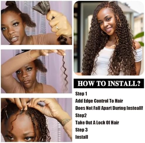 #4 Deep Wave Bulk Braiding Hair Dark Brown 3 Bunch 18/18/18 In - Image 2