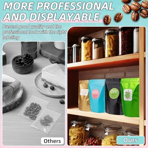 FUNFERY Stand Up Mylar Resealable Bags for Food Storage-Black 5.9x8.6 inch - Image 3