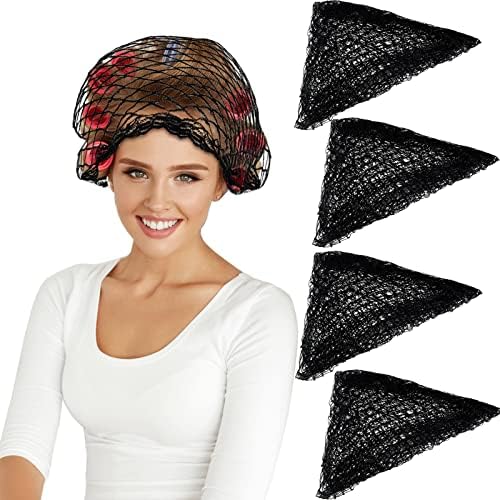 WILLBOND 8 PcsTriangle Hair Net for Rollers, Cotton Mesh Sleeping Cap by Willbond+Technology+Limited
