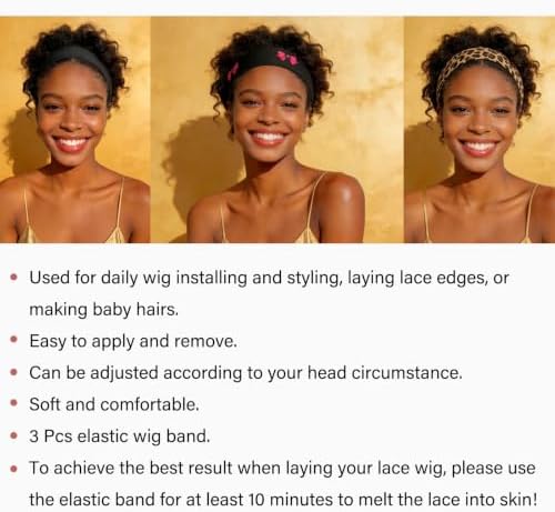 3Pcs Elastic Lace Wig Edge Wrap Melting Bands for Lace Front Wigs, Adjustable Melting Band for Laying Edges and Styling - Image 3