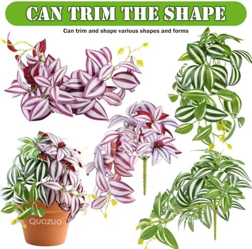 QUOZUO 2 Pack Reptile Plants, Artificial Hanging Plants with Suction Cups, Habitat Decor Plastic Vines Decorations for Bearded Dragons Lizards Snake Geckos Frogs -Purple and Green - Image 3