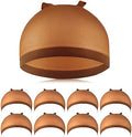 IKOCO Wig Cap, 8Pcs Stretchy Nylon Caps for Women, Brown by Shineforyourbeauty