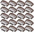 9-Tooth Plastic Wig Clips, Dark Brown Hair Extension Clips, 20 Pack by HyunDu