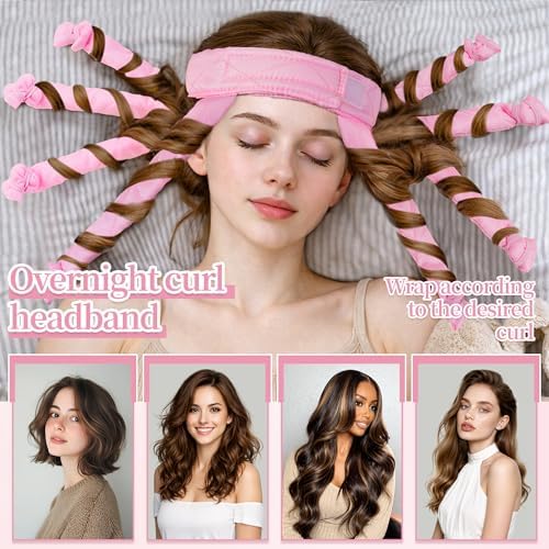 Heatless Curls Overnight Headband for Long Hair Heatless Curler Headband - Image 5
