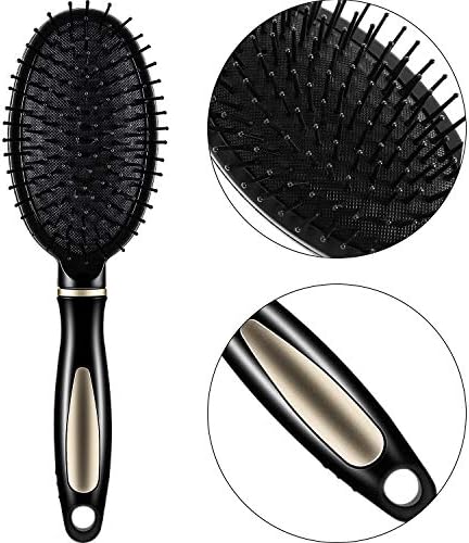 Boao 12 Pcs Hair Brush Comb Set, Paddle Detangling Brush, Black - Image 5