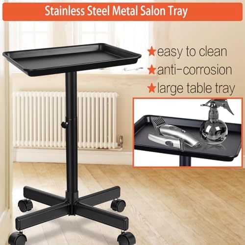 Salon Tray on Wheels Hair Color Tray Black - Image 3