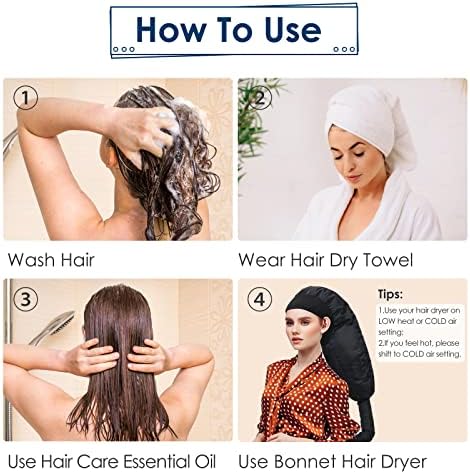 TEPENAR Bonnet Hair Dryer Attachment: Upgraded Extra Large Hooded Hair Dryer Adjustable Soft Blow Dryer Caps - Easy to Use for Natural Curly Textured Hair Care Styling Fast Drying - Image 6