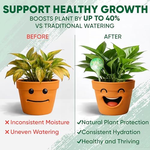 Plant Watering Globes Set of 6, Small - Glass Self Watering Globes - Image 3