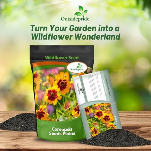 Outsidepride Plains Coreopsis Seeds - 5000 Pcs. Annual, Drought & Humidity Tolerant, Flower Seeds for Planting Vibrant Bicolored Blooms, Ideal for Xeriscaping and Low Maintenance Gardens (Pack of 2) - Image 4