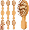 10Pcs Bamboo Hair Brush bulk wooden hair brush wooden brushs for hairs Pocket Paddle Massage Scalp Detangling Brushs for Women Men Portable Bristle Styling Set DIY Wedding Gifts Bridal by Unknown