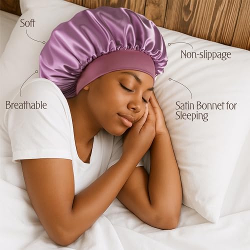 VarCozy Satin Bonnet for Sleeping, Double Layer Hair Bonnets for Women - Image 2