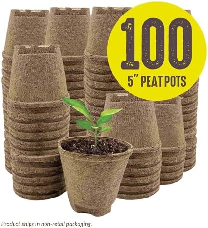 Jiffy Biodegradable Peat Pots for Seedlings, 5 Inch, 100 Pack - Image 2