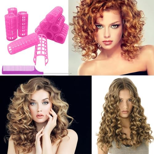 20PCS Plastic Hair Rollers Set 2.5cm/1in Heatless Roller Hair Curlers Snap on Rollers Self Grip Rollers Hairdressing Curlers Tools for DIY Hairdressing Hair Salon (Pink) - Image 5