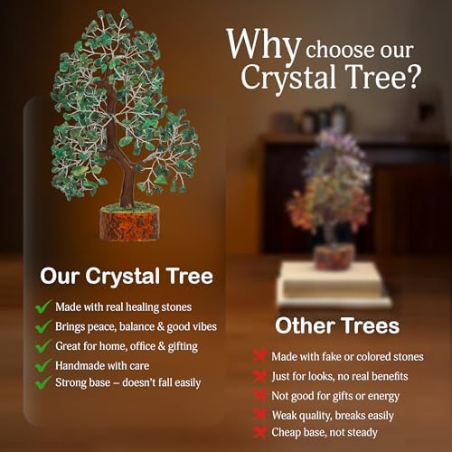 YATSKIA Green Aventurine Tree of Life Crystal Bonsai, Unique Gifts for Women, Mom & Wife, Handmade Gemstone Tree, Boho Room, Shelf & Office Desk Decor, Birthday Gifts - Image 6