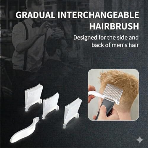 NebulaBloom 3-in-1 Hair Fade Comb, Left/Right Interchangeable Precision Thinning & Cutting Tool for Men, Boys, DIY Home Haircuts, Barbers Assistant, Clipper Comb, Fade Brush, Hairdressing Accessories - Image 4