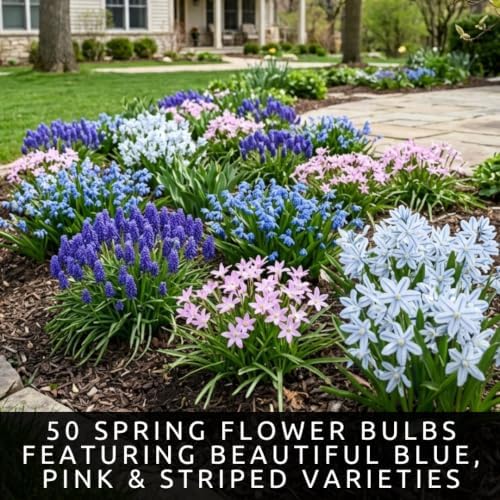 50 Fall Planting Bulbs Mix | Blue & Pink | Muscari, Squill & Starflower Mix - Image 2