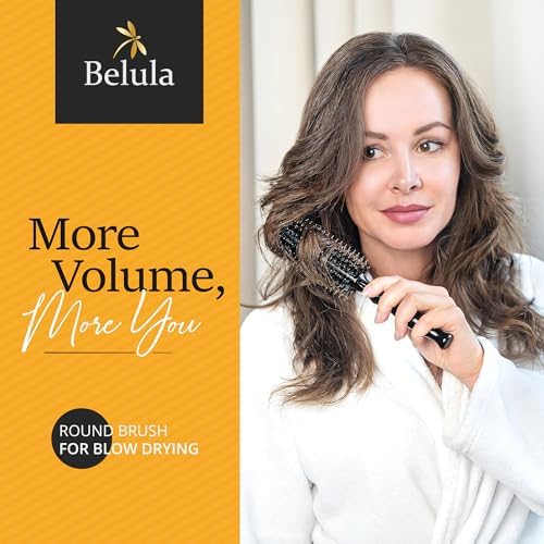 Belula Boar Bristle Round Brush for Blow Drying, Small 1.0 Inch Barrel - Image 2