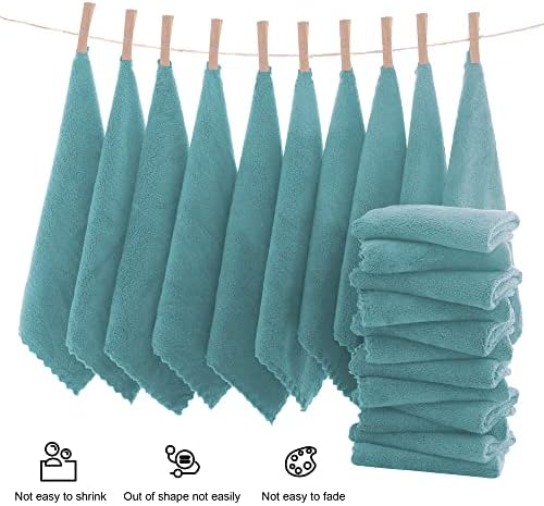 MOONQUEEN Ultra Soft Premium Washcloths Set - 12 x 12 inches - 72 Pack - Quick Drying - Highly Absorbent Coral Velvet Bathroom Wash Clothes (Teal) - Image 3