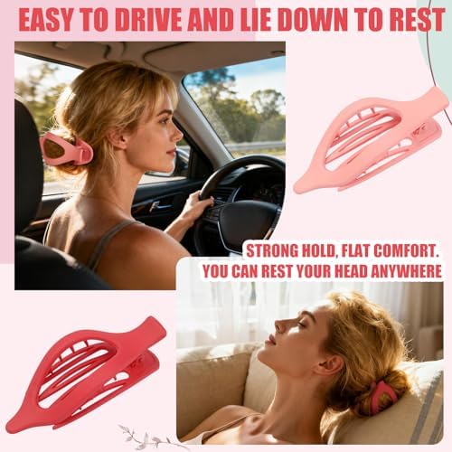 Flat Hair Clips for Women - 6 PCS French Flat Claw Clips Medium Hair Clips for Girls Large Hair Claw Clips for Thick or Thin Hair Strong Hold No Slip Hair Accessories for women (Red) - Image 6