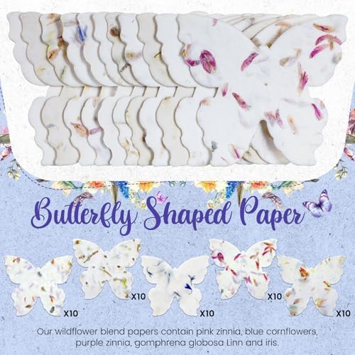 Dunzoom 50 Pcs Plantable Seed Paper Tags Wildflower,Butterfly Shape - Image 3