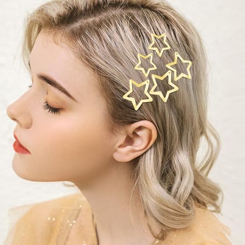SAOROPEB Star Hair Clips 2000s Y2K Hair Accessories-30 PCS 1.18",1.57"-Gold - Image 4