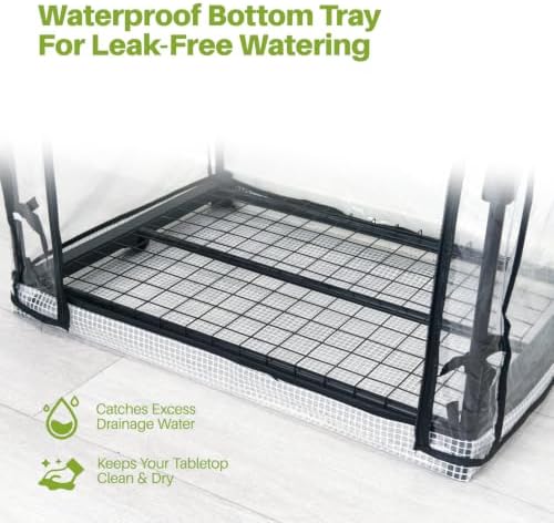 6-Tier Indoor Greenhouse with Grow Lights, 17.7x29.5x71" - Image 3