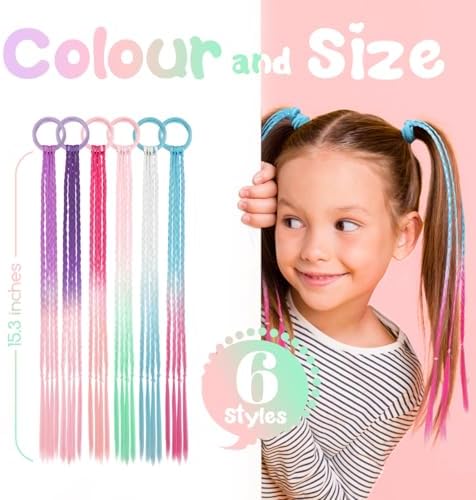 Dreamlover Colored Braided Hair Extensions for Kids, 12 Pieces - Image 2
