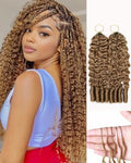 27# Honey Blonde Color 16 Inch Human Crochet Hair for Black Women, Feather Crochet Extensions 110g 80 Strands, Resusable Miracle Look Hair Bundles Soft Lightweight Small Knots Burmese Curly by VDZ100HumanHair