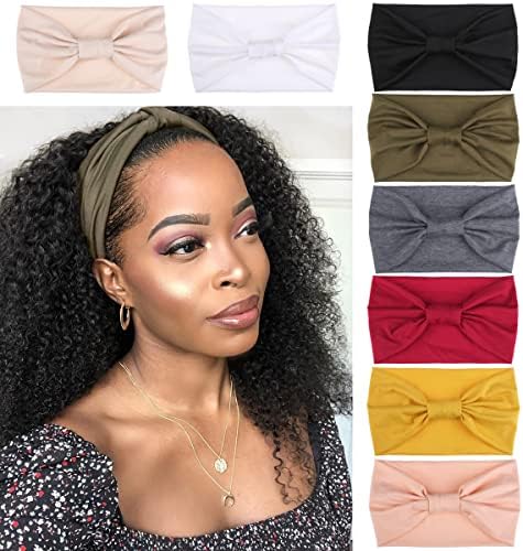 Kachanaa 8 Packs Wide Headbands for Women's Hair,Non Slip Soft Elastic Large African Bandeau Hair Bands Makeup Yoga Workout Running Sweat Hair Wraps Fashion Hair Accessories by Kachanaa