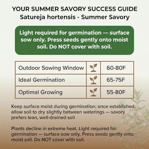 1000 Summer Savory Seeds for Planting - Peppery Heirloom Herb, Herbes de Provence, Non-GMO, USA Grown by RDR Seeds - Image 3
