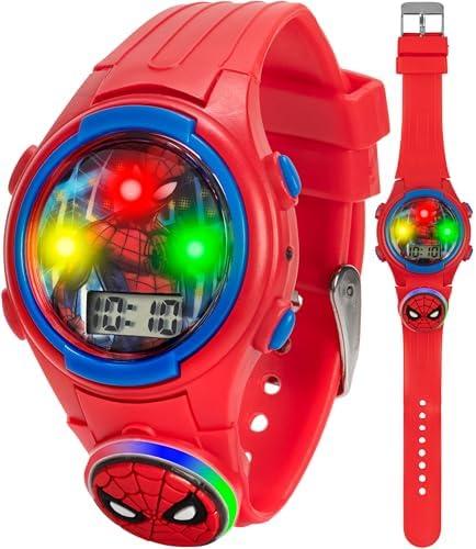 Marvel Spider-Man Kids Watches – Digital Display, Interactive Features, Adjustable Strap, Vibrant Spider-Man Graphics, Durable for Active Kids by Accutime