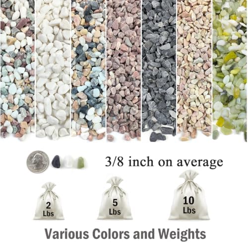 FANTIAN 2 lbs White Rocks for Plants, 3/8 Inch Aquarium Gravel, Pea Gravel - Image 2