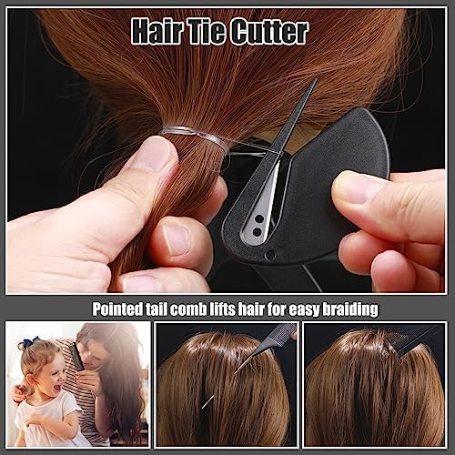 2200 Pcs Elastic Hair Bands with Hair Loop Styling Tool Set, Clear and Black Elastic Hair Ties with Rubber Band Cutter Organizer Box Hair Accessories for Toddler Baby Girl Women - Image 5