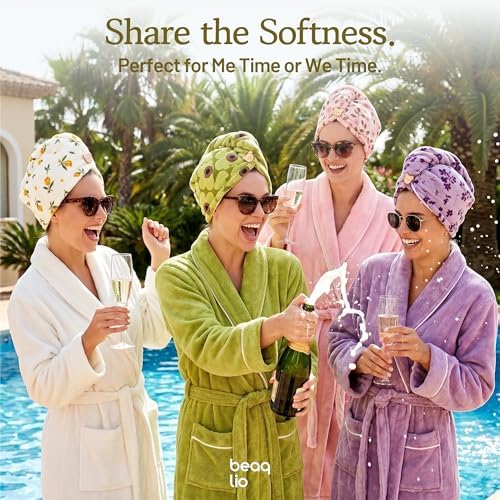 4 Pack Microfiber Hair Towel Wrap Set, Hair Towels for Women - Image 2