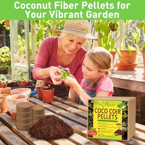 Riare 100 Pcs 30mm Organic Coco Coir Seed Starter Soil, Compressed Coconut Coir Potting Soil Mix for Seed Starting, Coconut Fiber Pellet for Planting Indoor & Outdoor Plants, Vegetables, Garden - Image 6