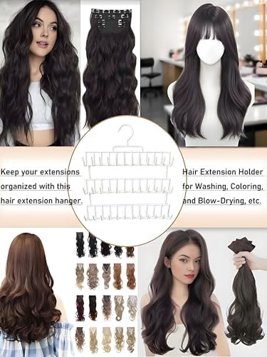 Hair Extension Holder for Washing, Coloring and Blow-Drying, Hair Extension Hanger for Full Length Weft, Extra Wide Weft, Braiding Hair, Wig Hanger for Storage (2) - Image 4