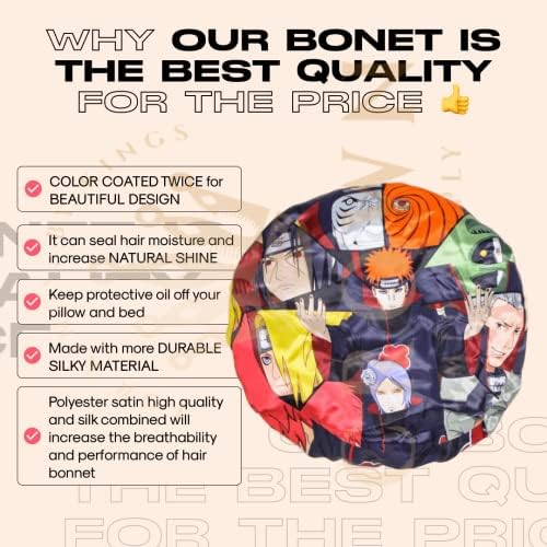 Silky Design Bonnet with Elastic Soft Band, Hair Braid Adjustable Women and Men Bonnets for Sleeping, Comfortable Satin Fabric Bonnet (Akat Group) - Image 2