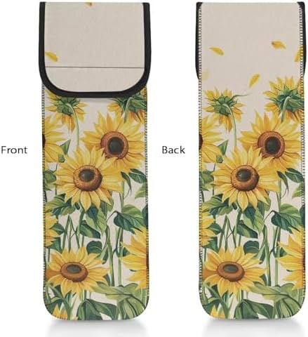 Sunflower Heat-Resistant Travel Neoprene Storage Pouch Case Bag with Two Pocket for Flat Iron, Straightener, Curling Wand/Curling Iron - Image 3