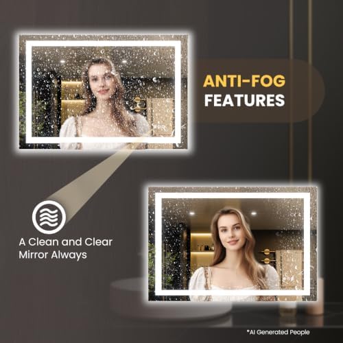 LOAAO 50"X36" LED Bathroom Mirror with Lights, UL Listed - Image 4