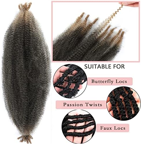 8 Packs 24 Inch Pre-Separated Springy Afro Twist Hair Suitable For Damaged Soft Locs Synthetic Marley Twist Braiding (1B/27, 24 Inch (Pack of 8)) - Image 4