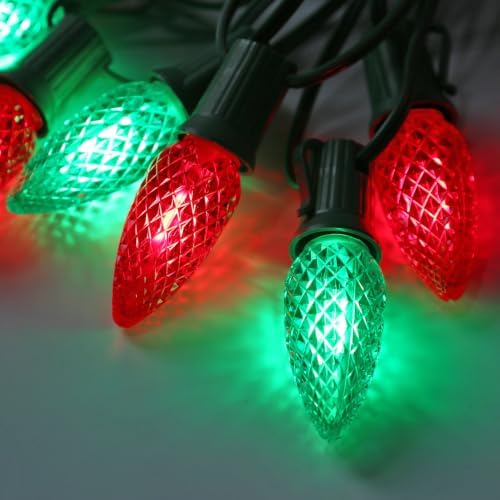 C9 LED Christmas Lights Outdoor Replacement Bulbs Red/Green - Image 3