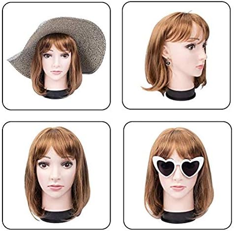 BHD BEAUTY Bald Mannequin Head Beige Female Professional Cosmetology for Wig Making, Display wigs, eyeglasses, hairs with T pins 21'' - Image 7