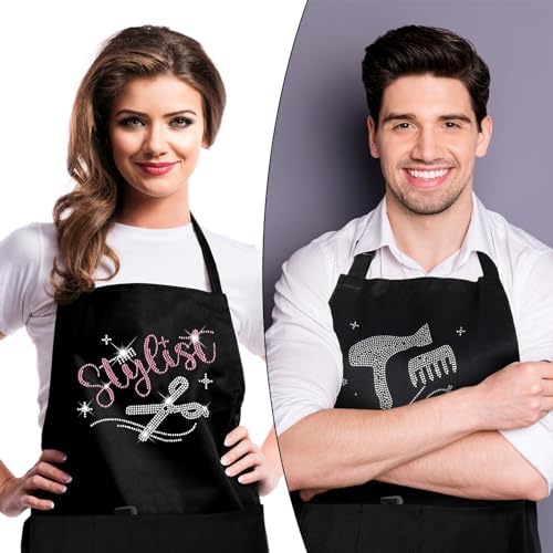 Auidy 6TXD 2pcs Hair Stylist Apron, Hairdresser Barber Apron with 3 Pockets - Image 6