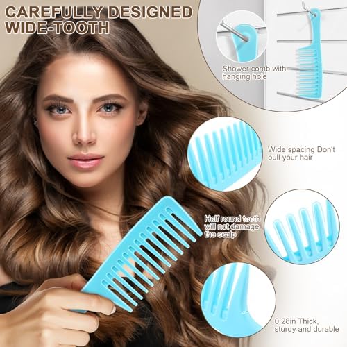 NICEMOVIC Hair Combs for Women, Wide Tooth Hair Combs & Rat Tail Comb Topsy Tail Hair Tool 10 Pcs Hair Combs Set Shaping Tool Suitable for Curling Combing Straightening and Parting Braiding - Image 4